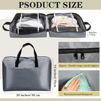2 Pcs Travel Shoe Bag with Handle Organizer - Portable Luggage Storage Bag for Multiple Shoes (Light Gray, Beige)