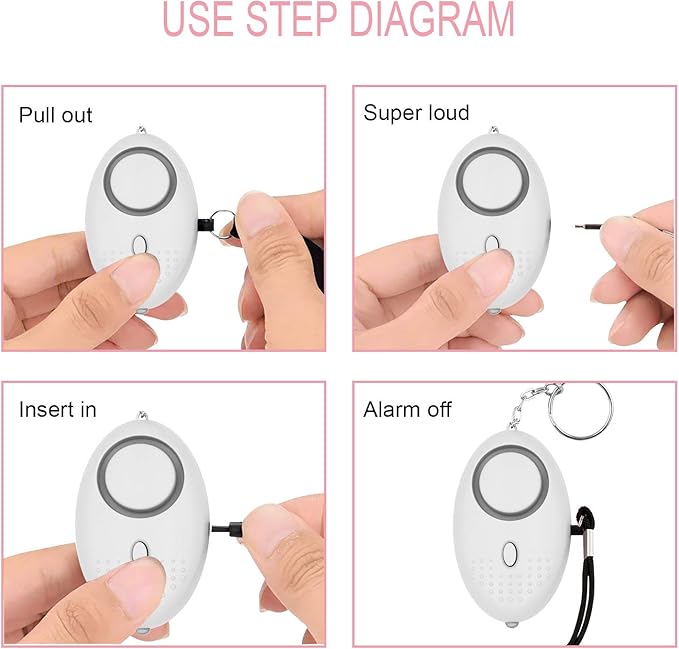 KOSIN Safe Sound Personal Alarm, 8 Pack 140DB Personal Security Alarm Keychain with LED Lights, Emergency Safety Alarm for Women, Men, Children, Elderly