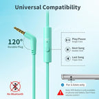 Botesty Sound Headphones Wired with Microphone, Over Ear Foldable 3.5mm Plug in Headphones Corded with 4.9ft Tangle-Free Nylon Cord for Tablet, Laptop, MP3/4, School, Airplane Travel (Green)