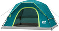 CAMPROS CP Camping Tent 2/4/6 Person, Waterproof Windproof Double Layer Dome Tent, Easy Setup with Large Mesh Windows & Wide Door for Outdoor Camping Backyard