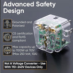 UK to US Travel Adapter, India to US Plug Adapter, Unidapt Adapters for USA, 2-Pack, Plug Converter, USA Travel Adapter, EU to US with Dual Inputs, Universal to American Outlet Plug