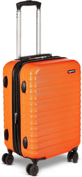 Amazon Basics 21" Hardside Carry-On Luggage with Spinner Wheels, Expandable for Up to 25% More Space, Scratch-Resistant Hardshell Suitcase, Telescoping Handle, Orange