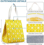iknoe Insulated Lunch Bag for Women & Adults, 9L Foldable Wide-Open Cooler Bag with Pockets, Leakproof & Portable, for Picnic, Office, Beach(Yellow)