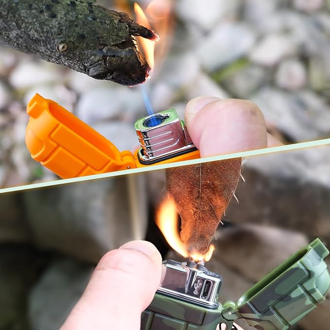 Laffizz 2 Pack Waterproof Outdoor Lighter Plasma Windproof Torch Lighters Dual Arc Lighters Electric USB Rechargeable Lighter Flameless EDC Camping Adventure Survival Tactical Gear