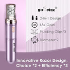 Hair Removal Epilator for Women, 2-in-1 Epilation System Device, Facial Hair Remover, Plucker for Face, Lip, 18 Carat Gold Plated Head, All Ages and Skin Types,with Pouch, Brush