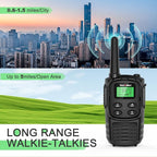 MaxTalker Walkie Talkies Long Range for Adult, MT10 Rechargeable Walkie Talkies FRS Two Way Radio, NOAA, 1200mAh Li-ion Battery USB-C Cable, LED Flashlight, VOX Walkie Talkie for Hiking Camping 2Pack