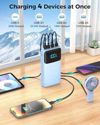 Portable Charger 50000mAh Power Bank, USB-C PD 30W Fast Charging, High Capacity External Battery Pack for Camping, Portable Phone Charger for iPhone 17/16/15/14/13/12/11 Samsung Android (Sky Blue)