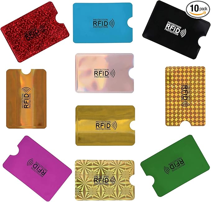 Shudyear Rfid Wallet Women Card Sleeves,Rfid Blocking Sleeves Card Holder,10pcs For Credit Card Protector Set Rfid Identity Card Protector Easily Into Your Wallet(colorful)