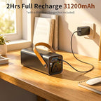 Portable Laptop Power Bank with 120W AC Outlet, 65W PD Fast Charging, 31200mAh/116Wh Portable Laptop Charger for Laptops, Tablets and Smartphones