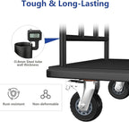 Luggage Cart,Heavy-Duty Steel Luggage Trolley with 360°Silent Wheels,1100LBS Load Hand Truck,Anti-Collision Strip for Hotel Bellman,Airport & Resort Use,Smooth-Rolling Platform Dolly