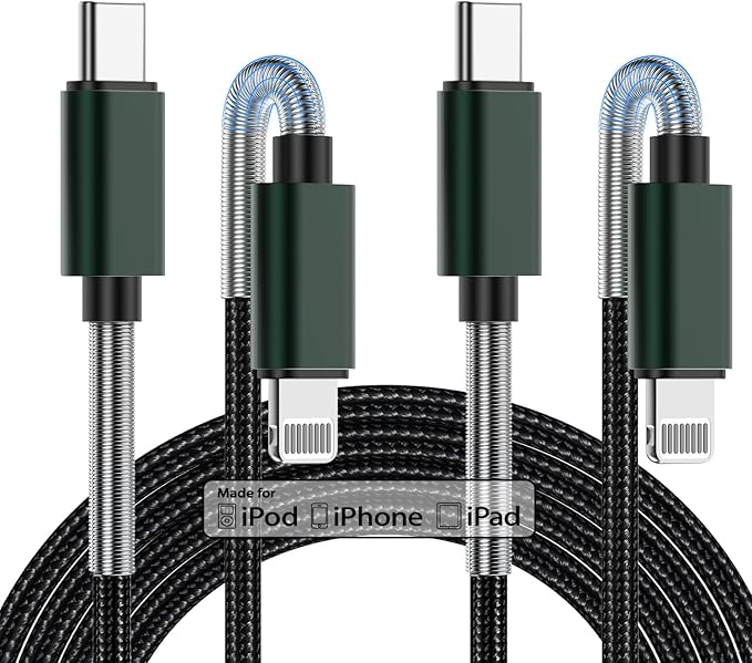 2Pack 10ft iPhone Fast Charger Cable, [Apple MFi Certified] Long USB C to Lightning Cable 10 Foot, High Fast 10 Feet Apple Charging Cord for Apple iPhone 14/14 Pro Max/13 Mini/12/11/XS/XR/8/7Plus,iPad