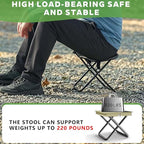 2-in-1 Collapsible Camping Stool & Sling Bag / 220LB Load Capacity Folding Portable Fishing Stool/Collapsible Stool for Camping, Hiking, Fishing, Gardening & Beach Outdoor Activities
