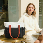 LOVEVOOK Tote Bag for Women, Puffy Work Tote with Large Cup Holder, Quilted Laptop Bag Travel Tote Shoulder Bag Handbag