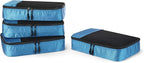 Amazon Essentials 4-Piece Packing Cubes Travel Accessories Set, Luggage Organizer with Double Zipper, Mesh Top, Space-Saving, Medium, Sky Blue (Previously Amazon Basics)