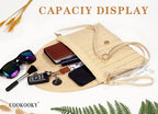 COOKOOKY Straw Clutch Handbag Summer Beach Straw Purse for Women woven Envelope Bag | Straw, Summer, Beach, woven, Straw, Summer