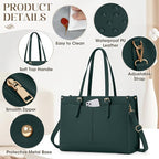 Laptop Bag for Women with Insulated Lunch Compartment 15.6 Inch Pu Leather Work Tote Computer Briefcase Bag for Office