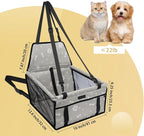 Dog Car Seat Foldable Dog Car Booster Seat Waterproof Breathable Oxford Travel Bag for Small to Medium Dogs, Puppies, and Pets-Pattern Grey