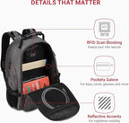 SWISSGEAR 1900 ScanSmart TSA Laptop Backpack Fits 17 Inch Laptop with RFID Protection and Tablet Pocket, Sting Grey Ballistic, 19-Inch