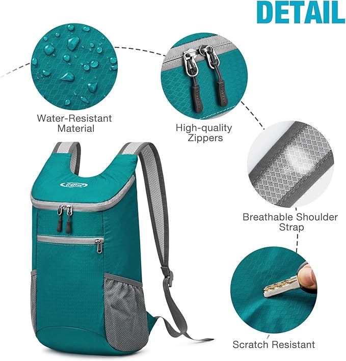 G4Free Lightweight Packable Hiking Backpack for Men Women Small Hiking Daypacks Foldable Shoulder Pack Casual Outdoor Bag 11L