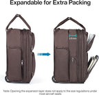 Hanke Expandable Underseat Carry on Luggage for Airplanes,Small Rolling Softside Suitcase Travel Luggage Personal Item Bag,Lightweight luggage bags for travel,Coffee,16-Inch