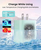 FEEL2NICE iPhone Charger Fast Charging 2 Pack Type C Wall Charger Block with 2 Pack [6FT&10FT] Long USB C to Lightning Cable for iPhone 14/13/12/12 Pro Max/11/Xs Max/XR/X,AirPods Pro,Green