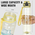 OLDLEY Water Bottle, 32oz Motivational Sports Water Bottle with Time Marker - Times to Drink - Tritan, BPA Free, Wide Mouth Leakproof, Anniversary Birthday Gifts for Men Women,Clear Star (1 Bottle)