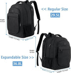 MATEIN College Large Travel Backpack, TSA Expandable Laptop Backpack, Anti Theft Computer Bag Fit 17.3 Inch Laptop Water Resistant College Computer Bag Gift for Men Women, Black
