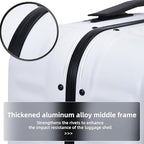 Kaleenie 2 pieces 20/29 Aluminum Frame Carry On and Checked Luggage Set with Side Opening, Lightweight Hardshell ABS+PC Trunk Suitcase with TSA Lock, 360° Universal Wheels & Adjustable Handle, White