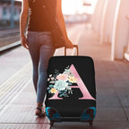 A Alphabet Design Custom Travel Luggage Cover Tag Set TSA Approved Vintage Letter Print Suitcase Protector Men Women (M 22-25 Inch Luggage)