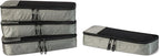Amazon Essentials 4-Piece Slim Packing Cubes, Travel Accessories Set, Luggage Organizer, Suitcase Organizer with Double Zipper, Mesh Top, Space-Saving, Gray (Previously Amazon Basics)