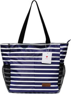 ESVAN Original Floral Tote Bag Large Shoulder Bag with Multi Pockets for Gym Travel Beach Daily Bags