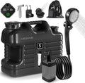 Digury Portable Camping Shower with 5 Gallon Water Jug, 6000mAh Rechargeable Outdoor Camping Shower Kit, IPX7 Waterproof Pump BPA Free Water Containers Camp Essentials
