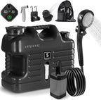 Digury Portable Camping Shower with 5 Gallon Water Jug, 6000mAh Rechargeable Outdoor Camping Shower Kit, IPX7 Waterproof Pump BPA Free Water Containers Camp Essentials
