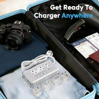 Mapambo 2000W 220V to 110V Converter for Hair Dryer, Voltage Converter US to Europe, Converter for European Travel with 2 USB-C 2 USB-A, Universal Travel Adapter with Type C G I L (Gray)