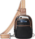 LATMAP Sling Bag For Women Faux Leather Small Casual Daypack Backpack Fanny Pack Crossbody Chest Bags Purse