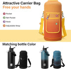 DYSANKY Insulated Water Bottle | Thickened Stainless Steel for Gym and Hiking with Straw, Carrier Bag, Handle Strap | BPA-Free 87 oz