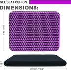 Gel Seat Cushion - Enhanced Double Thick Egg Seat Cushion with Non-Slip Cover - Office Chair Car Seat Cushion - Sciatica & Back Pain Relief - Perfect for Office Chair Car Wheelchair Travel