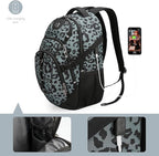 Swissdigital Laptop Backpack with USB Charging Port, Travel Backpack Fits 15.6 inches Computer, 31L Backpack for Men, Gray Leopard | SD803-101