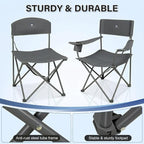Camping Chair Set of 3, Outdoor Folding Camping Chairs for Heavy People with Cup Holder & Carry Bag,Collapsible Chair Include One Sofa Chair and Two Single Chair,Support up to 500lbs