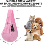 Dog Carrier Sling - Reversible Puppy Carrier Purse with Storage Pocket, Hand-Free Dog Sling Carrier for Carry Small Dogs and Cats, Travel Safety Harness, Dog and Cat Harness (Pink)