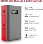 ZeroKor Portable Power Bank with AC Outlet, 65W External Battery Power Pack Portable Laptop Charger Power Source Backup for Outdoor RV Tent Camping Home Smart Device Emergency -Grey Red