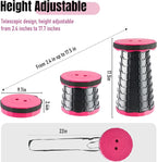 Doseno Upgraded Foldable Stool Thickened, Portable Collapsible Stool Retractable Stool for Fishing, Hiking Tours, BBQ, Parties, Outdoor Activities（Pink）