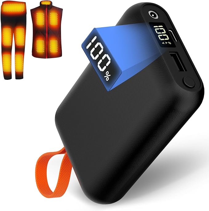 CYCYHEAT 12V1.5A 20000mAh Battery Pack for Heated Vest Jacket Coat Pants and Heating Underwear, DC Port Heated Clothing Replacement Battery Pack