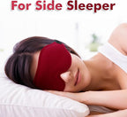 Sleep Eye Mask for Men Women, Sleeping Mask for Side Sleeper, Travel Blackout Night Blindfold Eye Shade Cover with Adjustable Strap (Red)