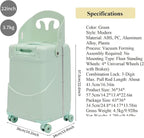 CNCEST 22" Kid's Ride-on Luggage with Foldable Seat,Travel Carry On Trolley Case for Kids,Children's Ride On Top Opening Suitcase with Password Lock (StyleA, Green)