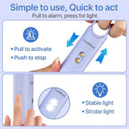 Personal Safety Alarm for Women – Panic Button 130dB Siren with Dual LED Strobe Flashlight, Rechargeable Self Defense Keychain for Night Walking, Campus, Travel Gifts for Women (Violet)