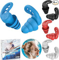 Swimming Ear Plugs for Adults, 4 Pairs Reusable Silicone Waterproof Colorful Swim Earplugs for Swimming Showering Snorkeling Surfing and Water Sports, Water Ear Plugs for Men and Women