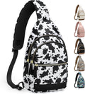 Capolo Sling Bag for Women Men Waterproof Crossbody Bags for Women Trendy Casual Fanny Pack with Convertible Shoulder Strap Chest Bag for Travel Hiking(Cow Print, Medium)