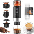 Portable Espresso Machine with Removable Battery, 20-Bar Mini Travel Coffee Maker, USB-C Self-Heating, 3-in-1 for Ground, Capsules & Pods (NS/DG), Car/Office/Home Use, 6.8-oz Compact Espresso Maker