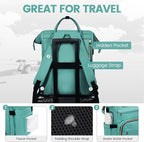 LOVEVOOK Laptop Backpack for Women,18 Inch Professional Womens Travel Backpack Purse Computer Laptop Bag Nurse Teacher Backpack,Waterproof College Work Bags Carry on Back Pack with USB Port,Mint Green